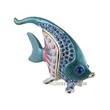 Collectible Angelfish Trinket Box Bejeweled Blue Fish