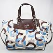 Coach Signature Claire Business Bag Purse Tote 14321 Blue Periwinkle Multi