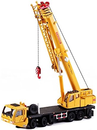Yliyaya 1:55 Scale Alloy Kid's Adjustable Alloy Diecast Model Engineering Crane Heavy Construction Lifting Truck Heavy Crane Truck Vehicle Car Simulation Yellow