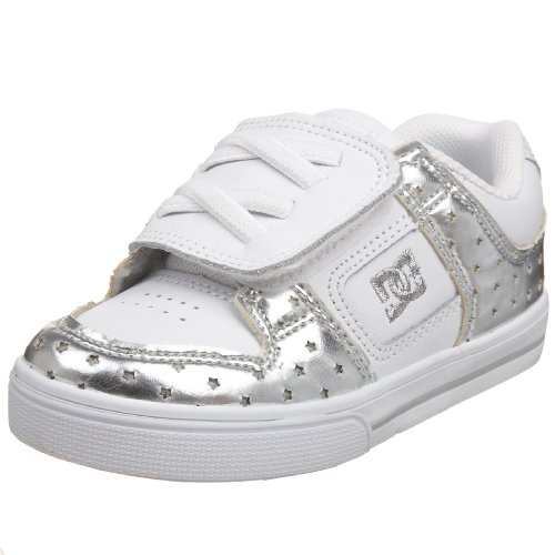 DC Kids Pure V Skate Shoe (Toddler) - White Silver - 9 M US Toddler