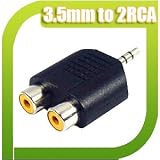 High Quality 3.5mm Male Jack to 2 RCA Female Audio Y Splitter Converter Adapter Adaptor For MP3 MP4 Computer Laptop CD DVD Player