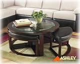 Marion Round Cocktail w/ 4 Backless Stools By Ashley Furniture