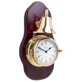 Weems & Plath Victory Bell Clock and Wood Plaque by 