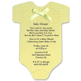 Onesie Baby Shower Invitations for Baby - Set of 10
