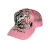 Ed Hardy Pink Rhinestone Cap - Wolf Design