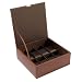 Brown leather 8 section watch storage box by Wolf Designs