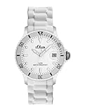 s.Oliver Unisex-Armbanduhr Medium Size Silikon weiß Analog Quarz SO-1935-PQ