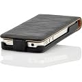 Ledertasche f�r Apple iPhone 4 & 4S mit Magnet Verschluss in schwarz + Reinigungstuch