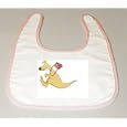 Baby Bib with purse, kangaroo, jumping, cartoons, cartoon, hopping, animal, handbag image'