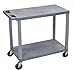 Luxor Gray EC22 18x32 Cart with 2 Flat Shelves (EC22-G)