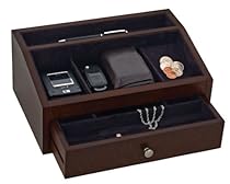 Reed & Barton Jackson Mans Valet/Jewelry Chest, 1 Drawer, Mahogany