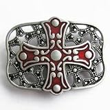 Red Celtic Cross Belt Buckle