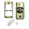 PCMICROSTORE Brand Rim BlackBerry Pearl 8100 PDA Smart Phone $100 Design Snap-On Crystal Case Cover with Removable Ratcheting Belt Clip
