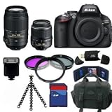 Nikon D5100 SLR Camera + 18-55mm + 55-300mm 32GB Deluxe Lens Packageby Nikon