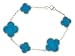 Sterling Silver Turquoise Clover Bracelet