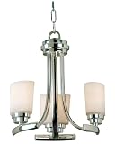 Kenroy Home 90373PN Bow Three-Light Chandelier, Polished Nickel with White Opal Globes