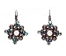 Earrings - E40 - Gold Tone Spirals with Swarovski Crystal Stones ~ Blue Zircon