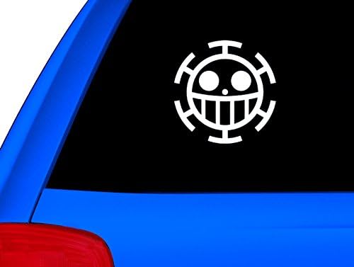One Piece Inspired Heart Pirates Trafalgar Law Jolly Roger Copy , Bumper Car Laptop Decal Sticker DecalLand909857-6inch