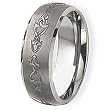 Tungsten Carbide Ring with Tribal Design (8.0 mm) - Sizes 7-13