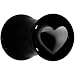 4 Gauge Black Acrylic Hollow Heart Saddle Plug