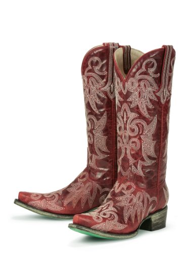 Sale Cheap Lane Boots Wild Ginger Red with Ivory Stitching Leather Fashion Cowgirl Boots Shopping