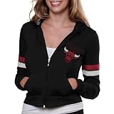 NBA Chicago Bulls Women's Clearly Fan Full Zip Hoodie - Black (Medium)
