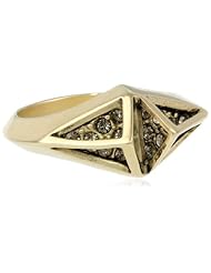 Sam Edelman Open Cage Antique Worn Gold Colored Pave Ring