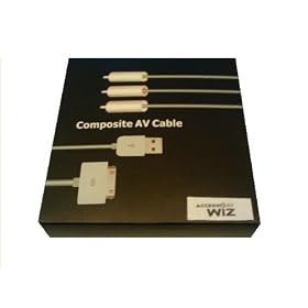 By Accessory Wizard Hi-Resolution /Classic AV (Audio Visual) Composite Audio Video Cable (RCA) with USB for Apple iPod Mini 6GB, 4GB