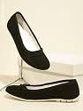 Damen Leder Ballerina schwarz