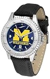 Michigan Wolverines Suntime Competitor Leather Anochrome Mens NCAA Watch