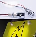 STREET-FX LED Chrome Bolts Number Plate Light Motorcycle Bike Accessories