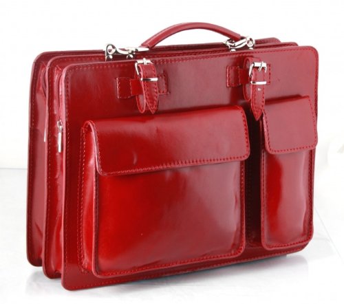 ROBY Leder Aktentasche rot - Businesstasche