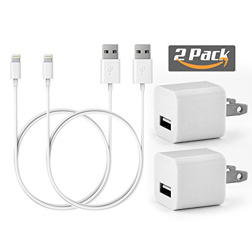 TECHBEE® 2x charging cable+2x wall adapter Iphone 5/5s/5c, 6 plus 6s