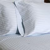 Traditions Bed Linens 100% Egyption Cotton Sateen Stripe 800 Thread Count Queen Light Blue