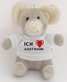 Produkt-Bild: Pl&uuml;sch Elefant Schl&uuml;sselhalter mit T-shirt mit Aufschrift Ich liebe Hartmann