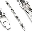 316L Stainless Steel Bracelet/ White Carbon Fiber - Length 8.66" (220mm) - Width 9mm
