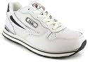 Fila "Motion 5" Boys Lace Up Classic Running Shoes - White/Black/Silver