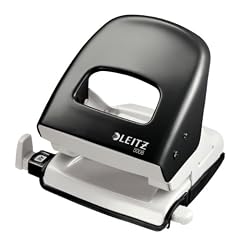 Leitz 50086095 Locher, 2,5 mm, mit Anschlagschiene, Blisterverpackung, schwarz