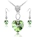 Green Crystal Herz Ohrringe & Anhänger Set (Machen Mit Swarovski Element)
