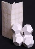 Bag of 6 12-sided Jumbo White Blank Dice with Stickers