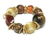 Leopard & Metal Ball Stretch Bracelet Jewelry