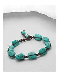 Cotton Waxed Thread Turquoise Bracelet