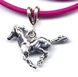 14 Fuschia Mustang Necklace Sterling Silver Jewelry