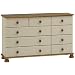 Chest with 2/3/4 Drawers with Cream MDF and Pine Stained Lacquer