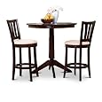 Espresso Counter Height Dining Bar Table and 2 Bar Stools Set