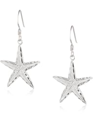 Sterling Silver Diamond Cut Starfish Dangle Earrings
