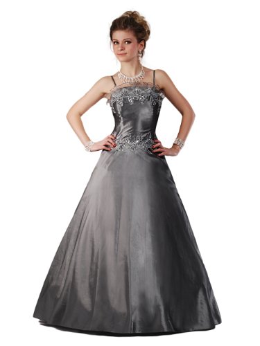 Envie/Paris – 1007 ANNA Abendkleid Ballkleid 2-teilig in Anthrazit Gr. 38 /150 cm