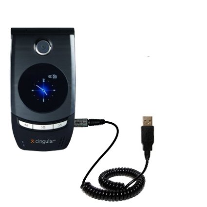  Coiled USB Cable for the Cingular StarTrek / Star Trek with Power Hot Sync and Charge capabilities - uses Gomadic TipExchange Technology