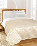 Soho Cream King Size Plain Satin Bedspread