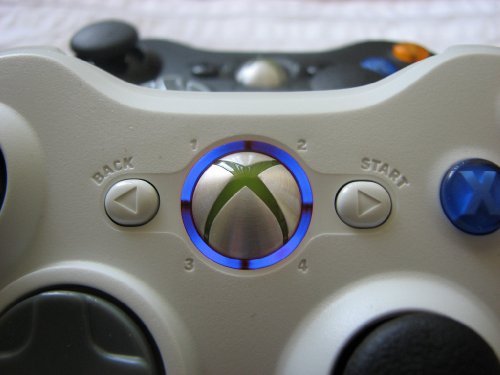 Blue LED Xbox 360 Wireless Controller Stealth Rapid Fire Modded